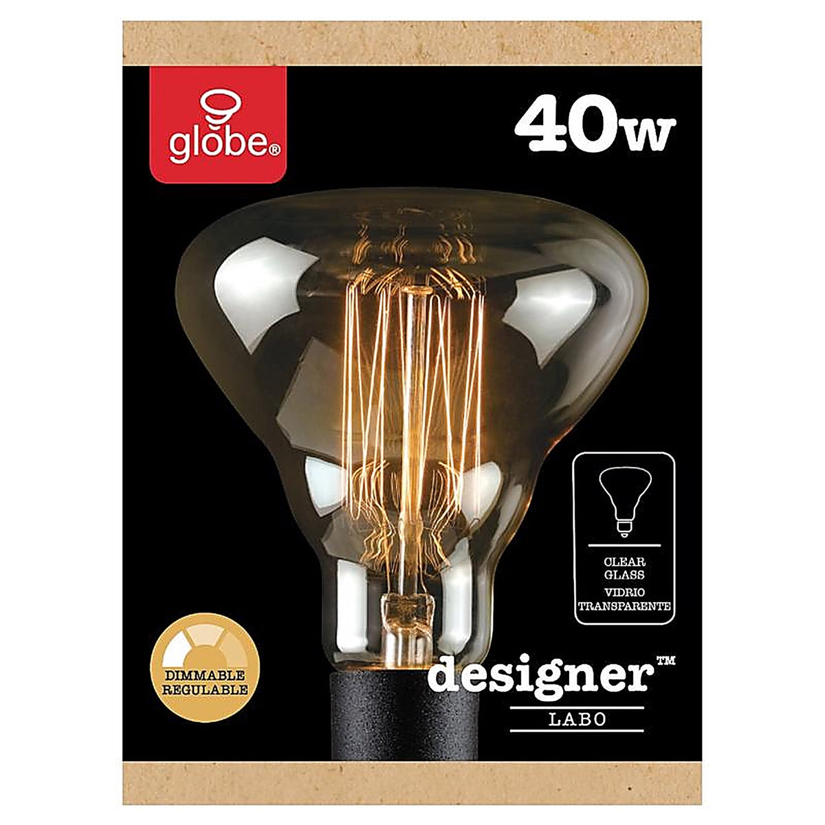 Globe Electric - 84654 - Designer Labo 40 W G40 Decorative Incandescent Bulb E26 (Medium) Amber 1 Pack