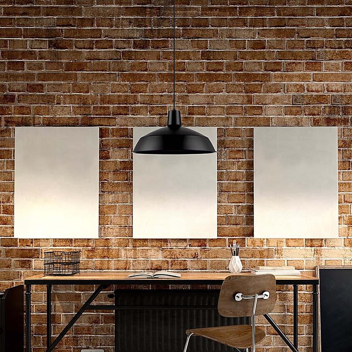 Globe Electric 65155 Barnyard Matte Black 1 lights Pendant Light