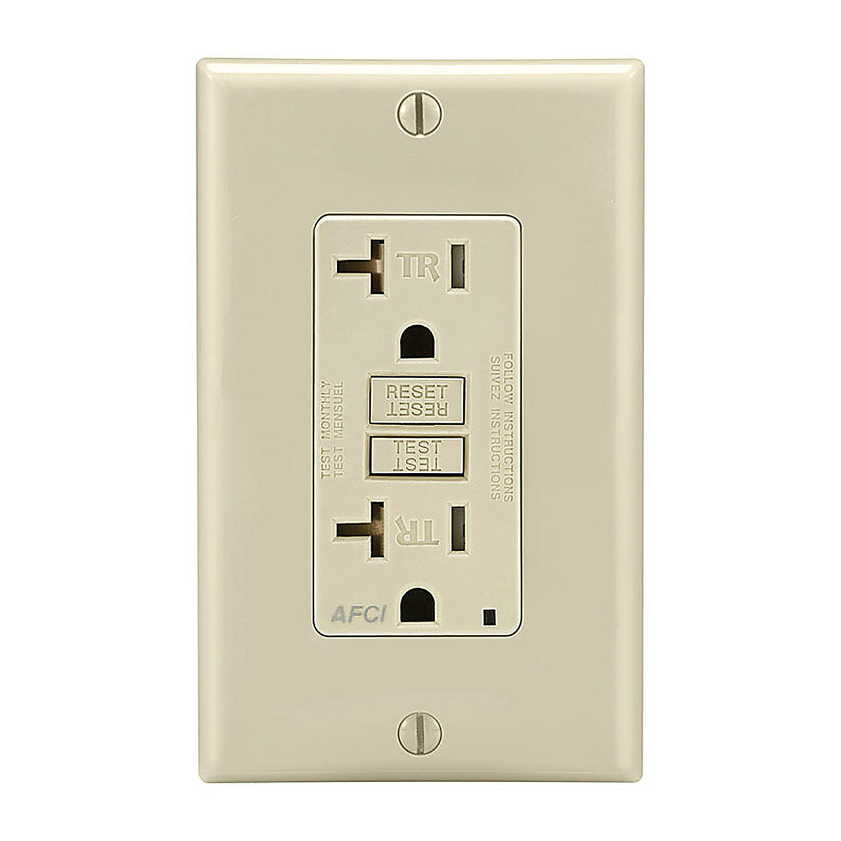 Leviton AFTR2-T 20 amps 125 volt Duplex Light Almond AFCI Outlet 5-20R