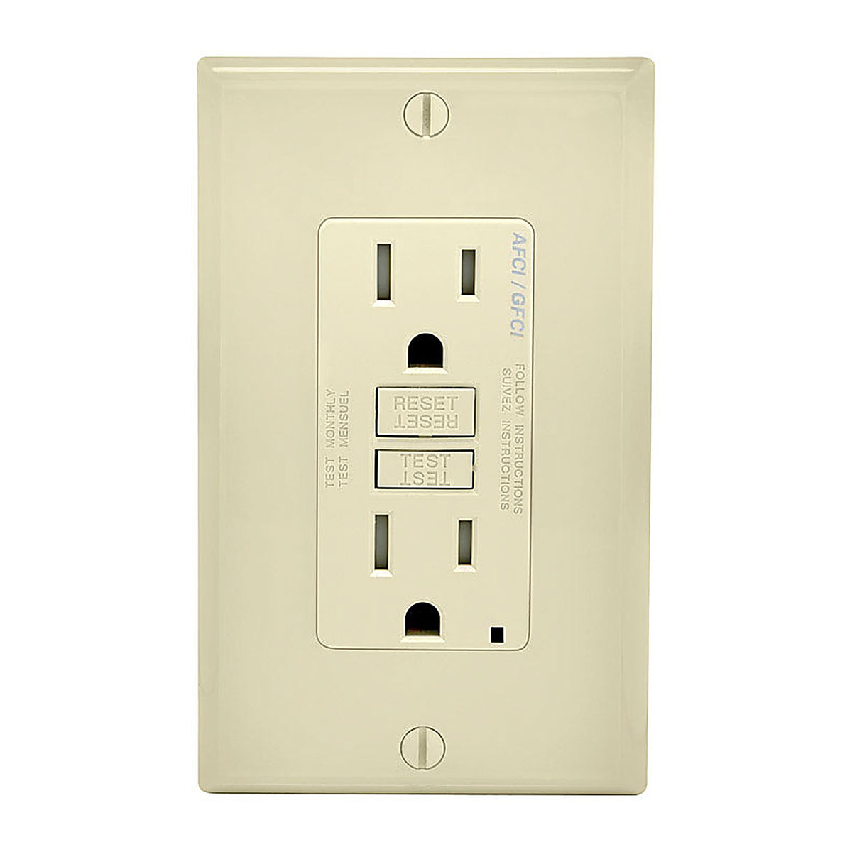 Leviton AGTR1-T SmartlockPro 15 amps 125 volt Duplex Light Almond AFCI/GFCI Dual Function Outlet 5-15R