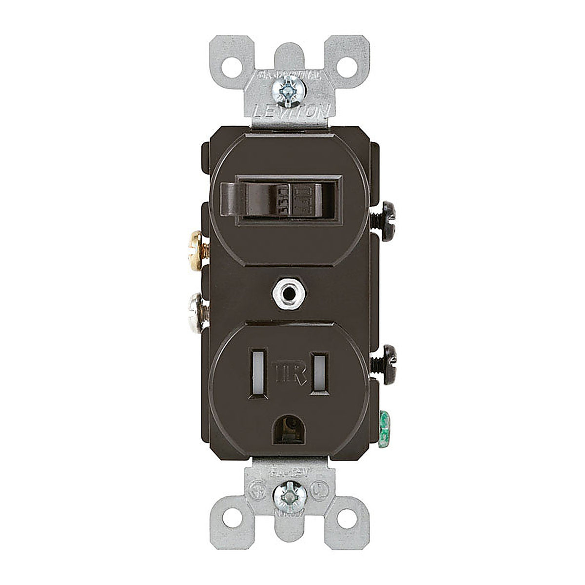 Leviton T5225 15 amps 125 volt Brown Combination Switch/Outlet 5-15R 1/Pack