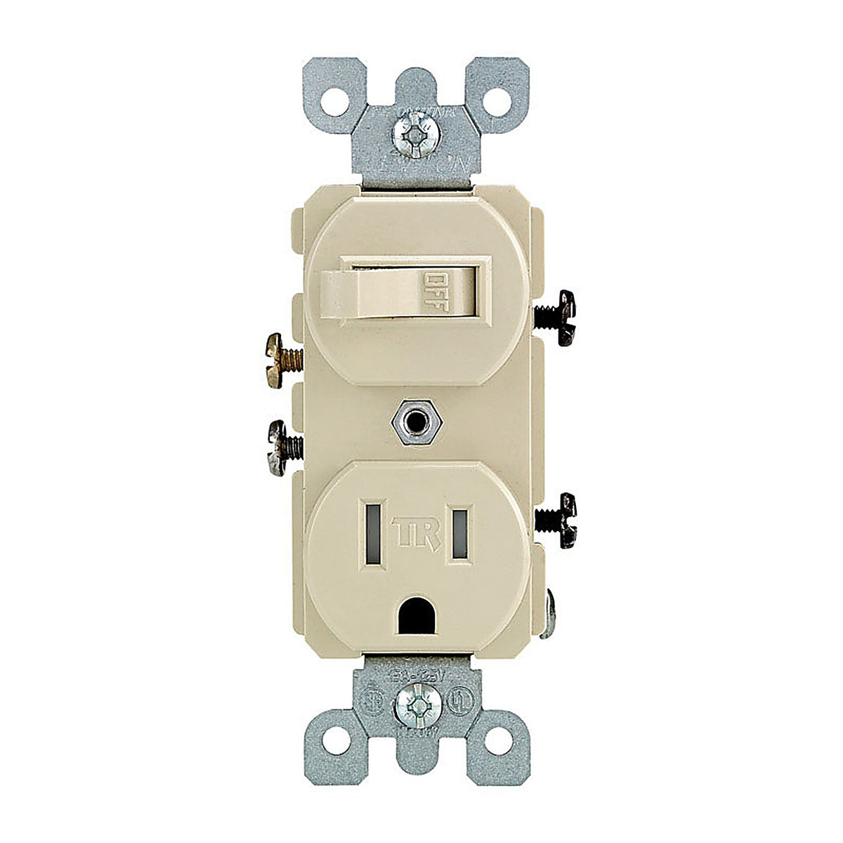 Leviton T5225-I 15 amps 125 volt Ivory Combination Switch/Outlet 5-15R