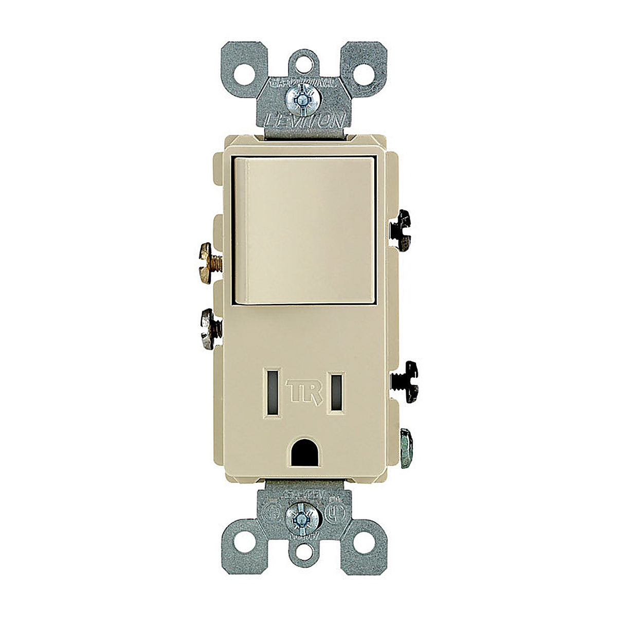 Leviton T5625-I Decora 15 amps 125 volt Ivory Combination Switch/Outlet 5-15R