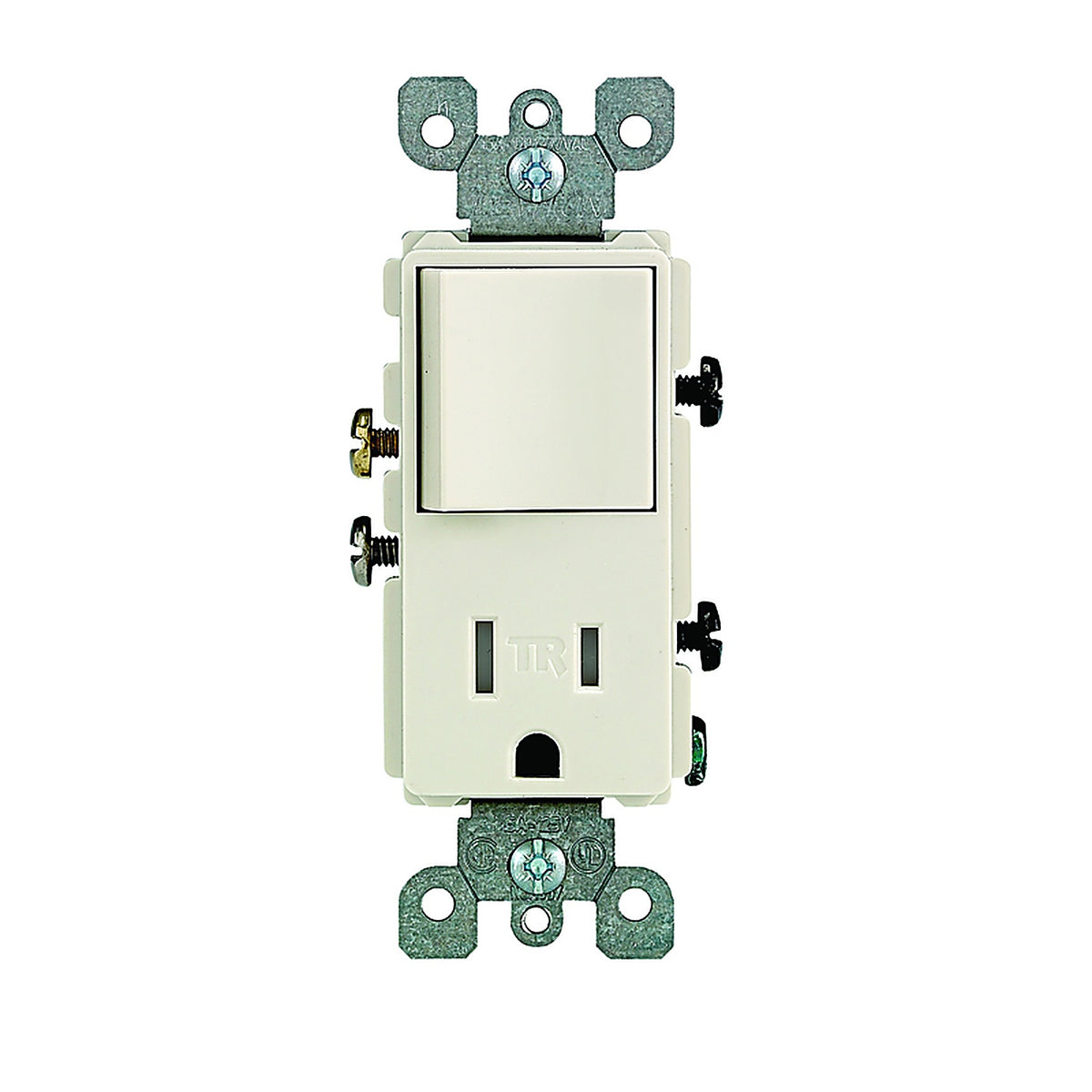 Leviton T5625-T Decora 15 amps 125 volt Light Almond Combination Switch/Outlet 5-15R