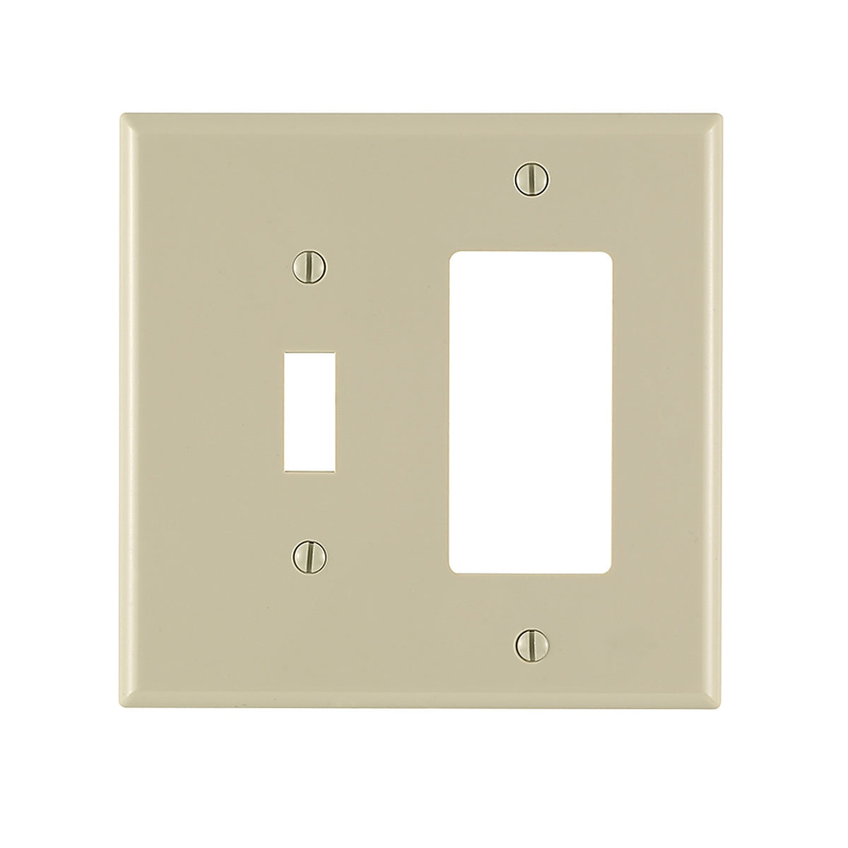 Leviton - 001-PJ126-00I - Midway Ivory 2 Gang Thermoplastic Nylon Decorator/Toggle Wall Plate 1 Pack