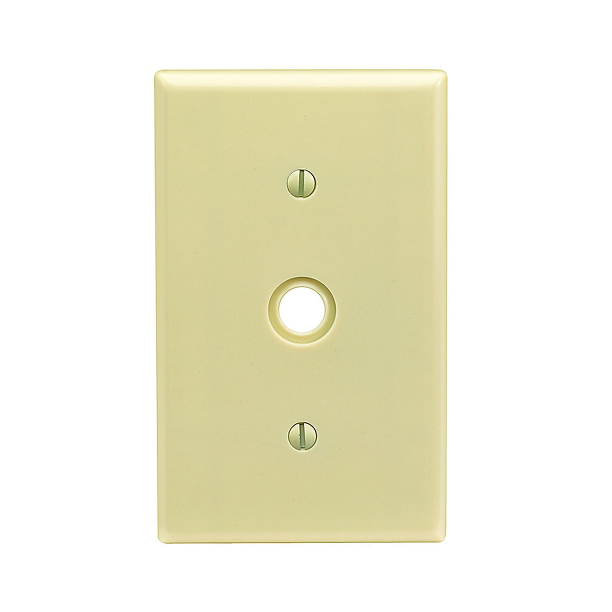 Leviton - 001-86018-000 - Ivory 1 Gang Plastic Cable/Telco Wall Plate 1 Pack
