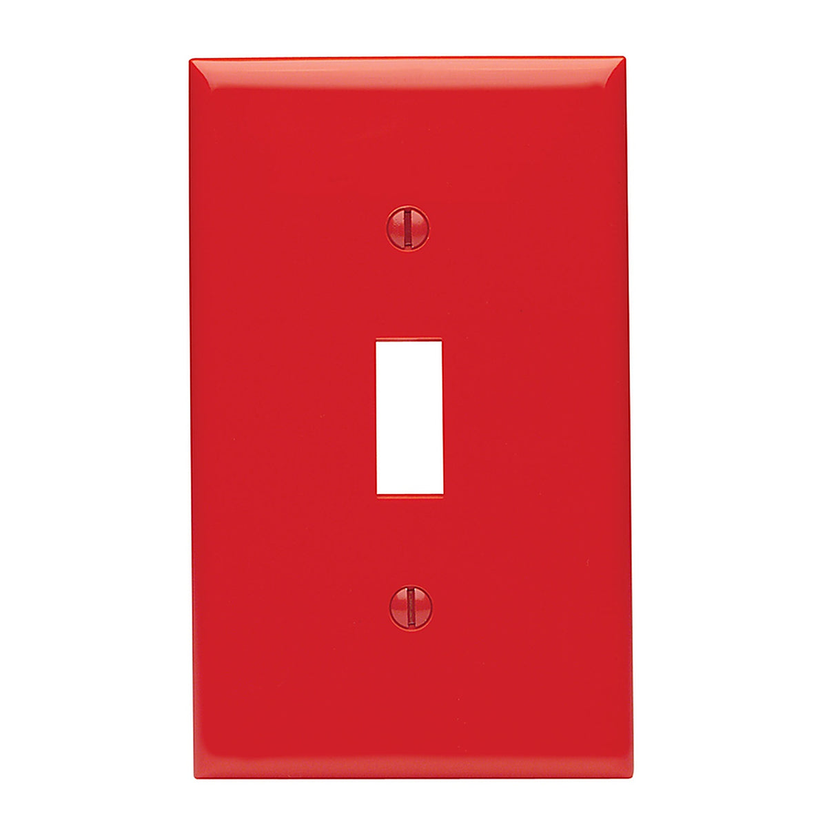 Leviton - 007-80701-0RE - Red 1 Gang Thermoplastic Nylon Toggle Wall Plate 1 Pack