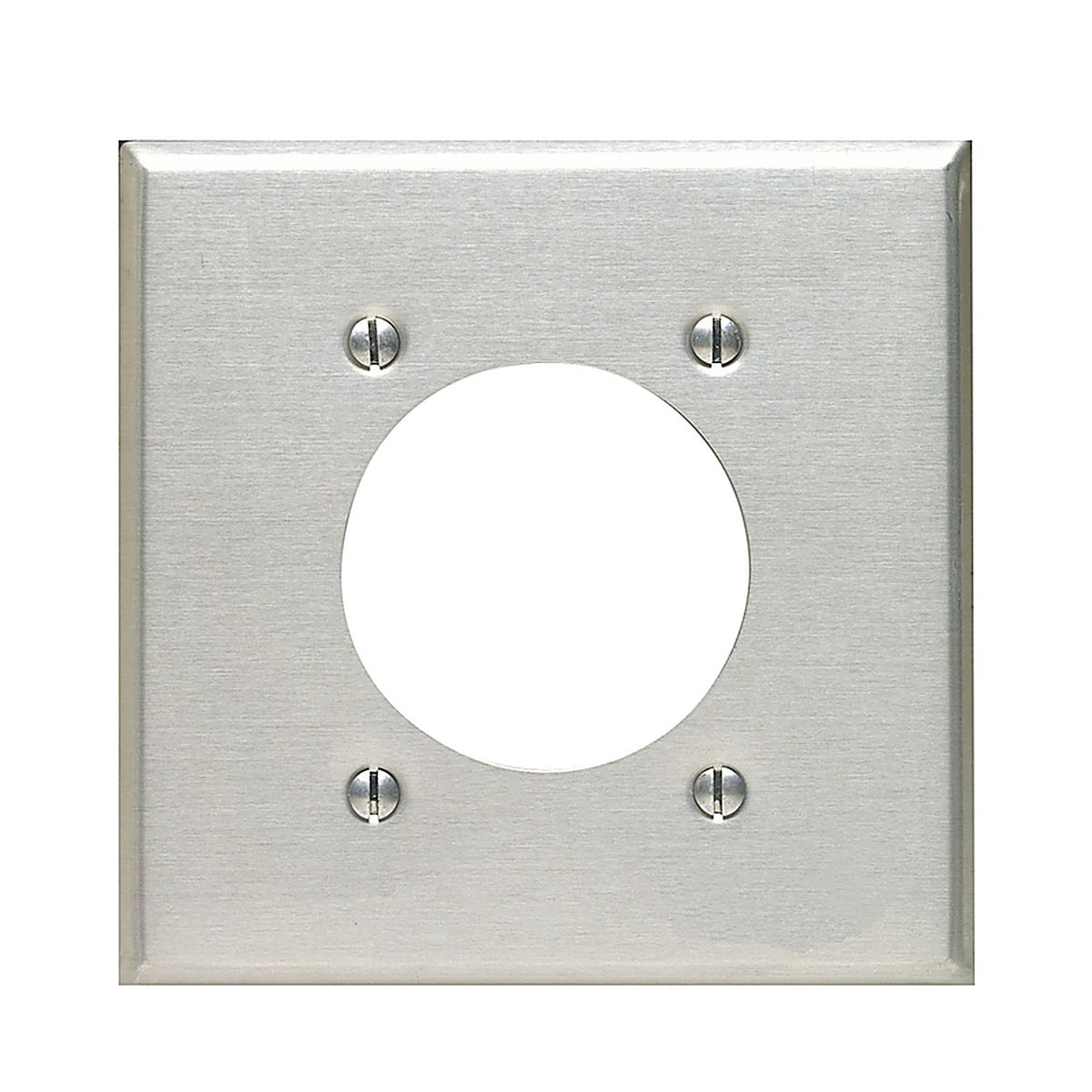 Leviton - 001-83026-000 - Silver 2 Gang Aluminum Single Outlet Wall Plate 1 Pack