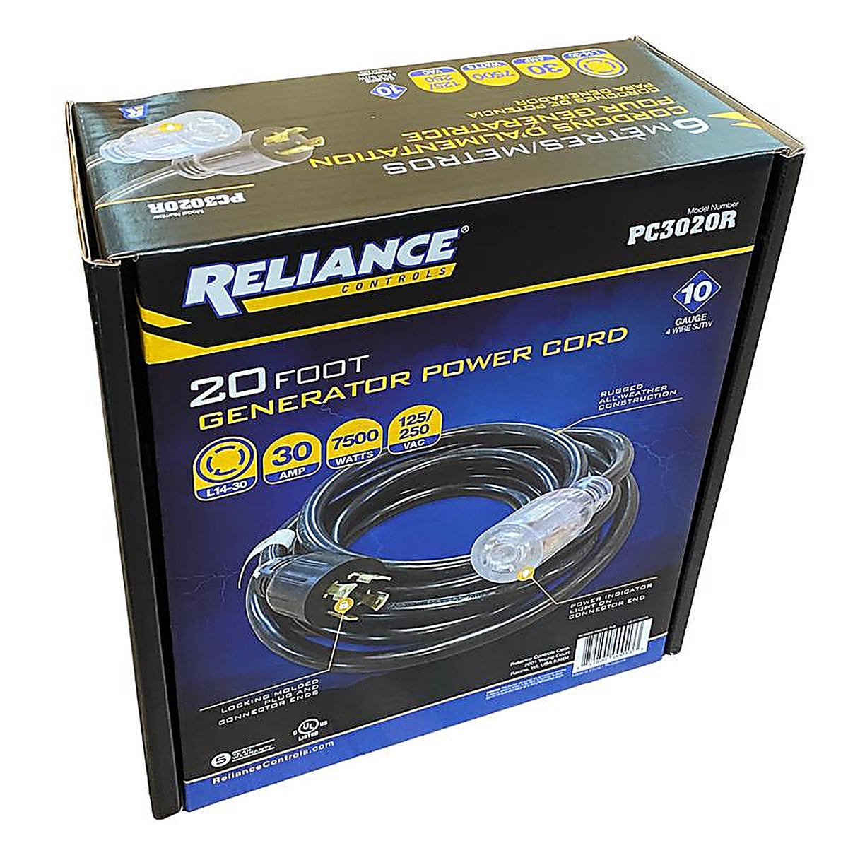 Reliance - PC3020M - Controls 10/4 120/240 V 20 Ft. L Generator Power Cord