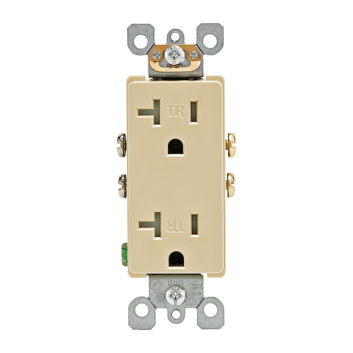 Leviton T5825-I Decora 20 amps 125 volt Duplex Ivory Outlet 5-20R