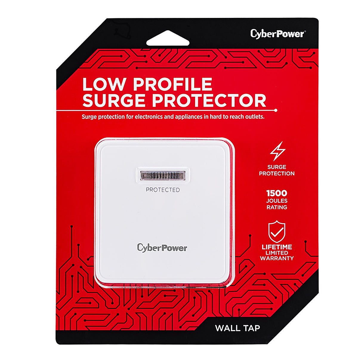 Cyberpower - HT200W - Home Office 0 Ft. L 2 Outlets Wall Tap White 1500 J
