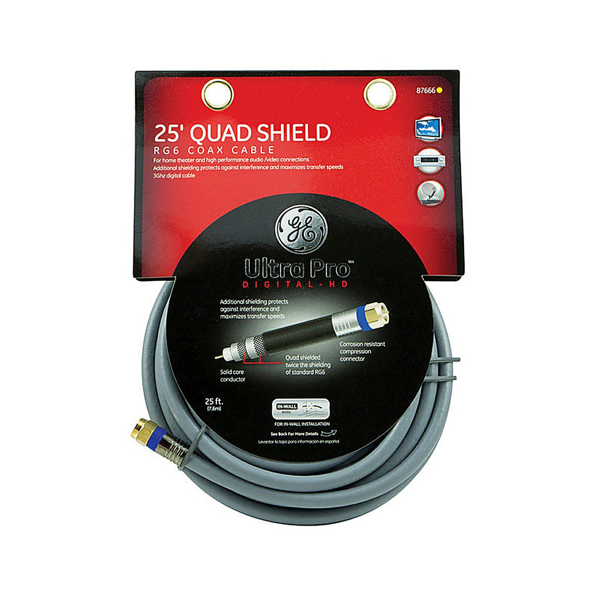GE - 33531 - Ultra Pro 25 Ft. Coaxial Cable