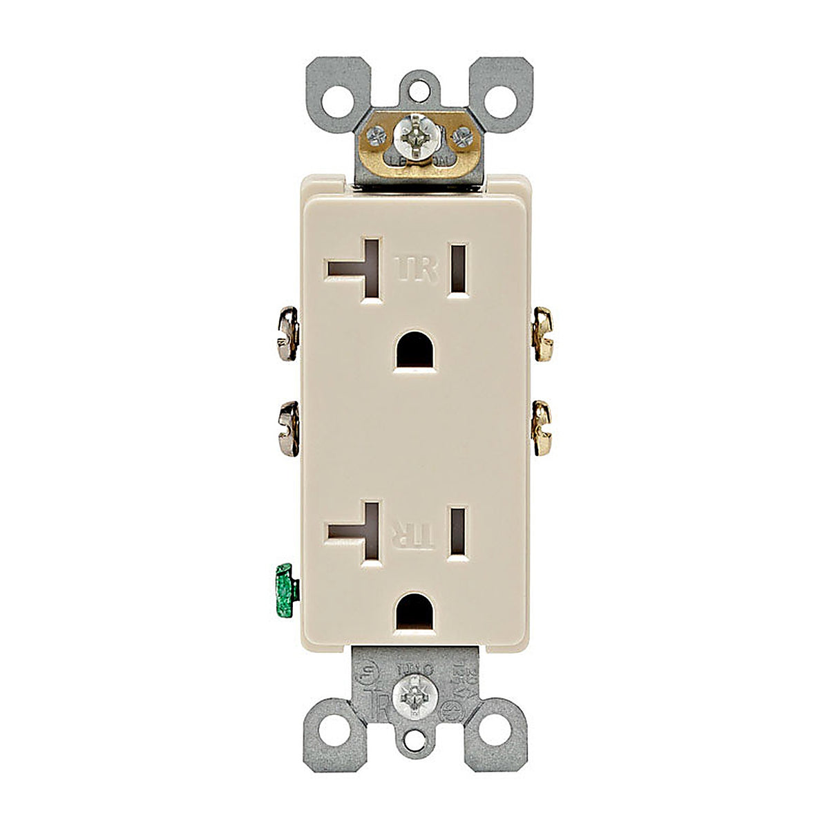 Leviton T5825-T Decora 20 amps 125 volt Light Almond Tamper Resistant Outlet 5-20R