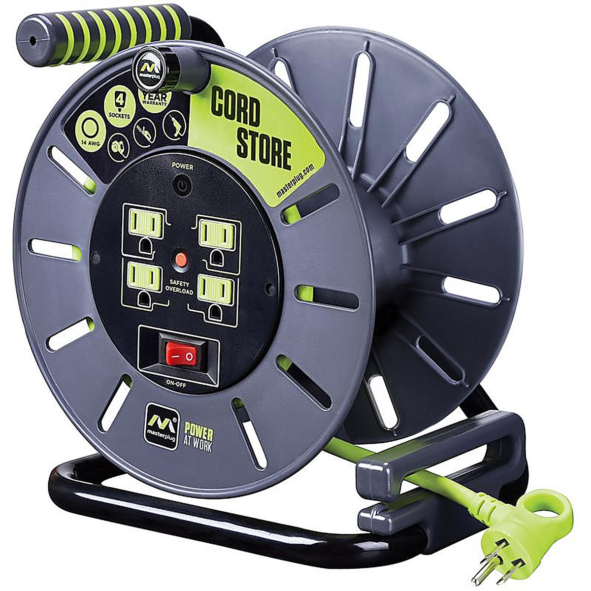 Masterplug - OMA031114G4SL-A - 3 Ft. L PVC Cord Reel