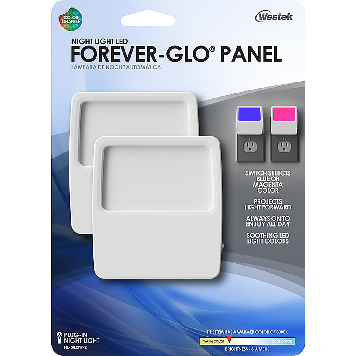 Westek NL-GLOW-2 Forever-Glo Automatic Plug-in LED Panel Night Light