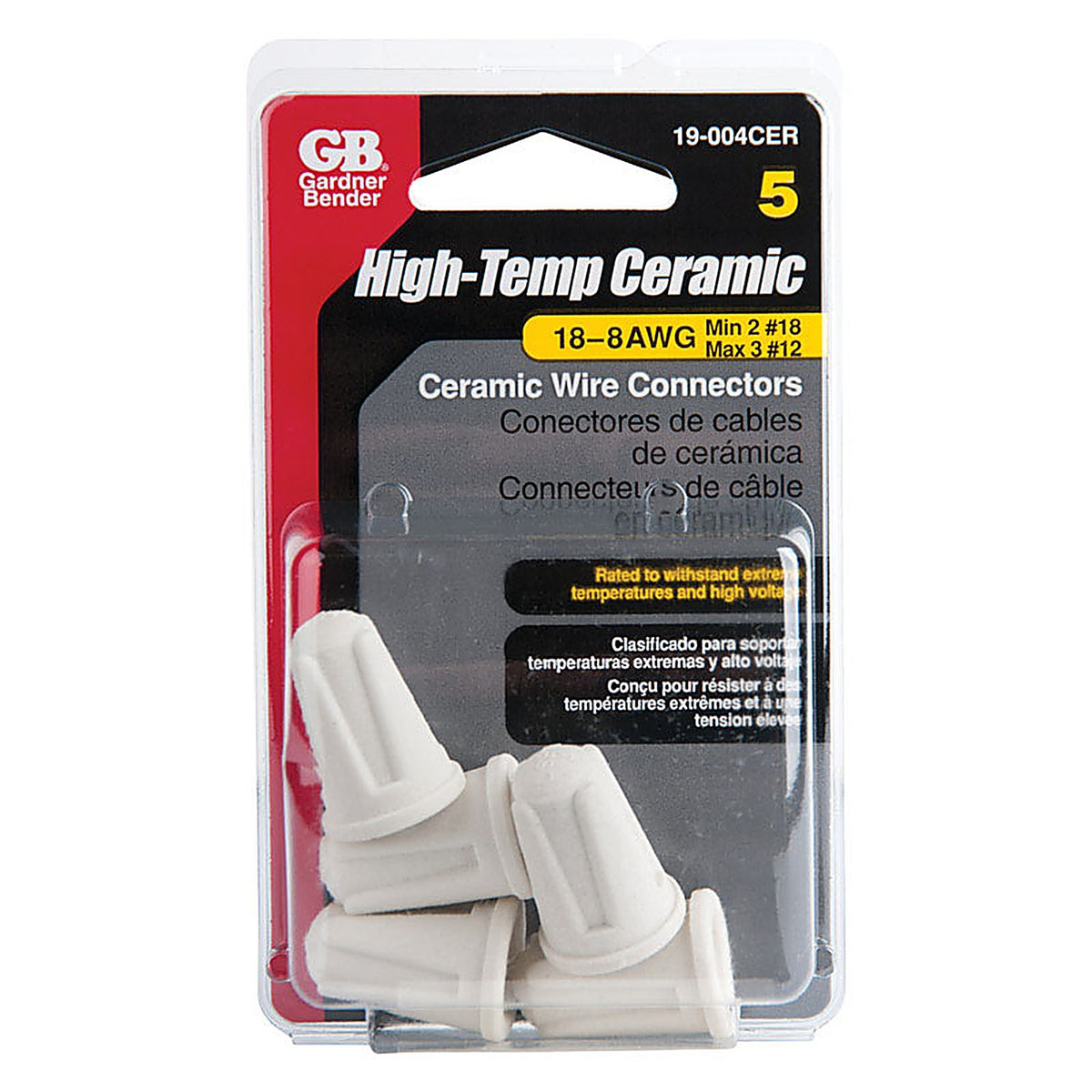 Gardner Bender 19-004CER High Temp Ceramic Wire Connectors 35/64 in. Dia. 5/Pack