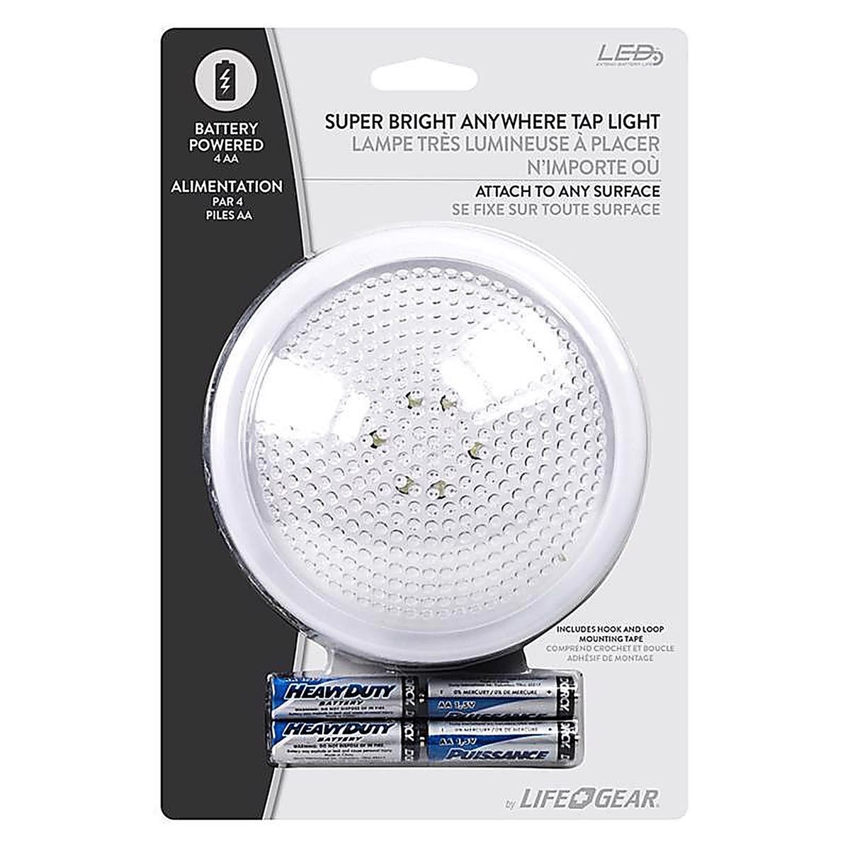 Dorcy - 411077 - Push N Light Manual Battery Powered Round LED Push Light