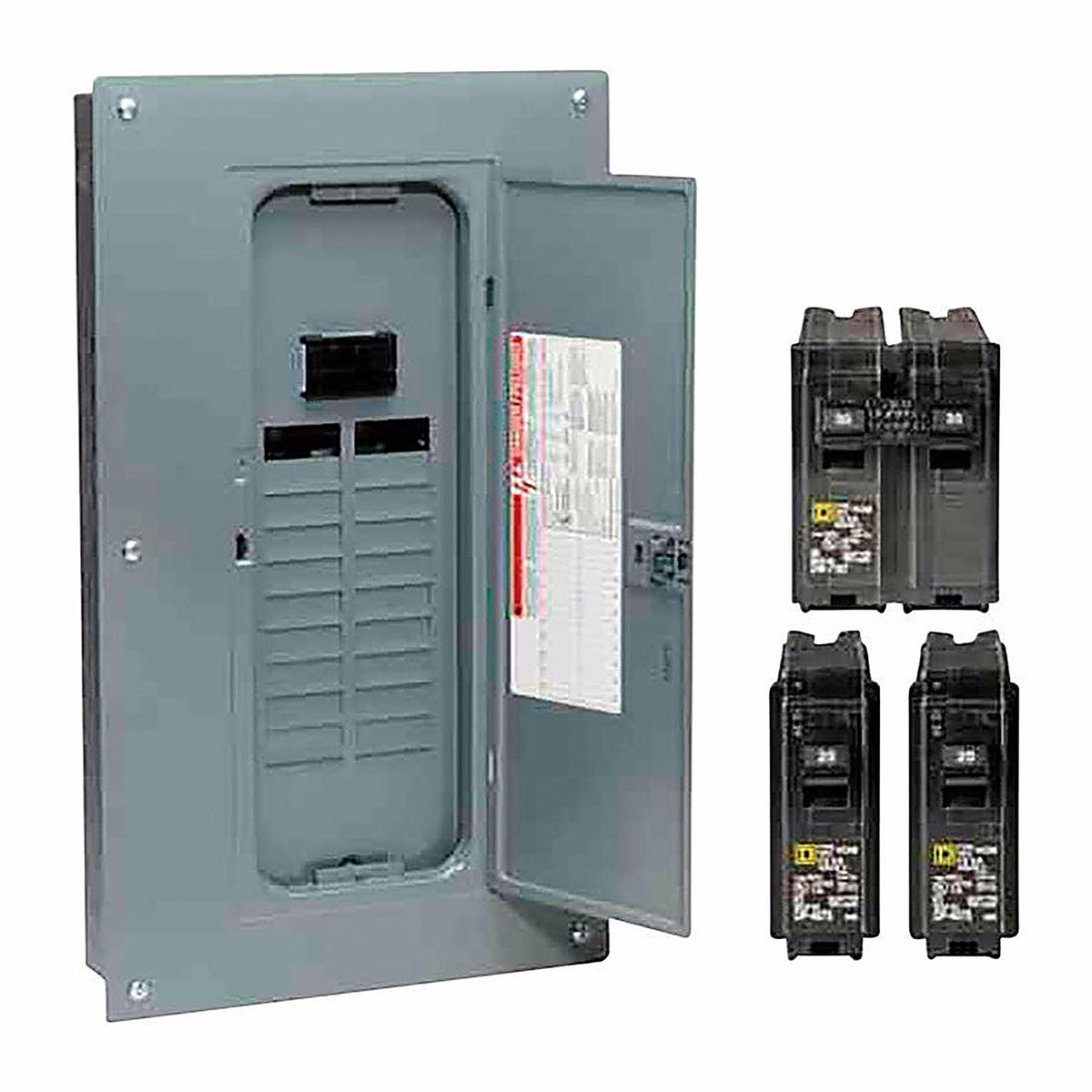 Square D HOM2040M100PQCV HomeLine 100 amps 120/240 volt 20 space 40 circuits Combination Mount Load Center Main Breaker Kit