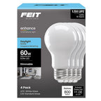 Feit Electric A1960950CAFIL4 Enhance A19 E26 (Medium) LED Bulb Daylight 60 W 4 pk