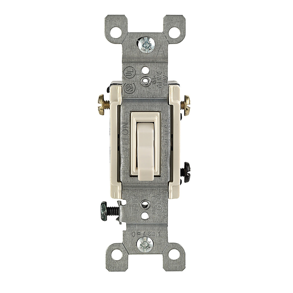 Leviton 1453-2TM 15 amps Three Pole Toggle AC Quiet Switch Light Almond 6/Pack