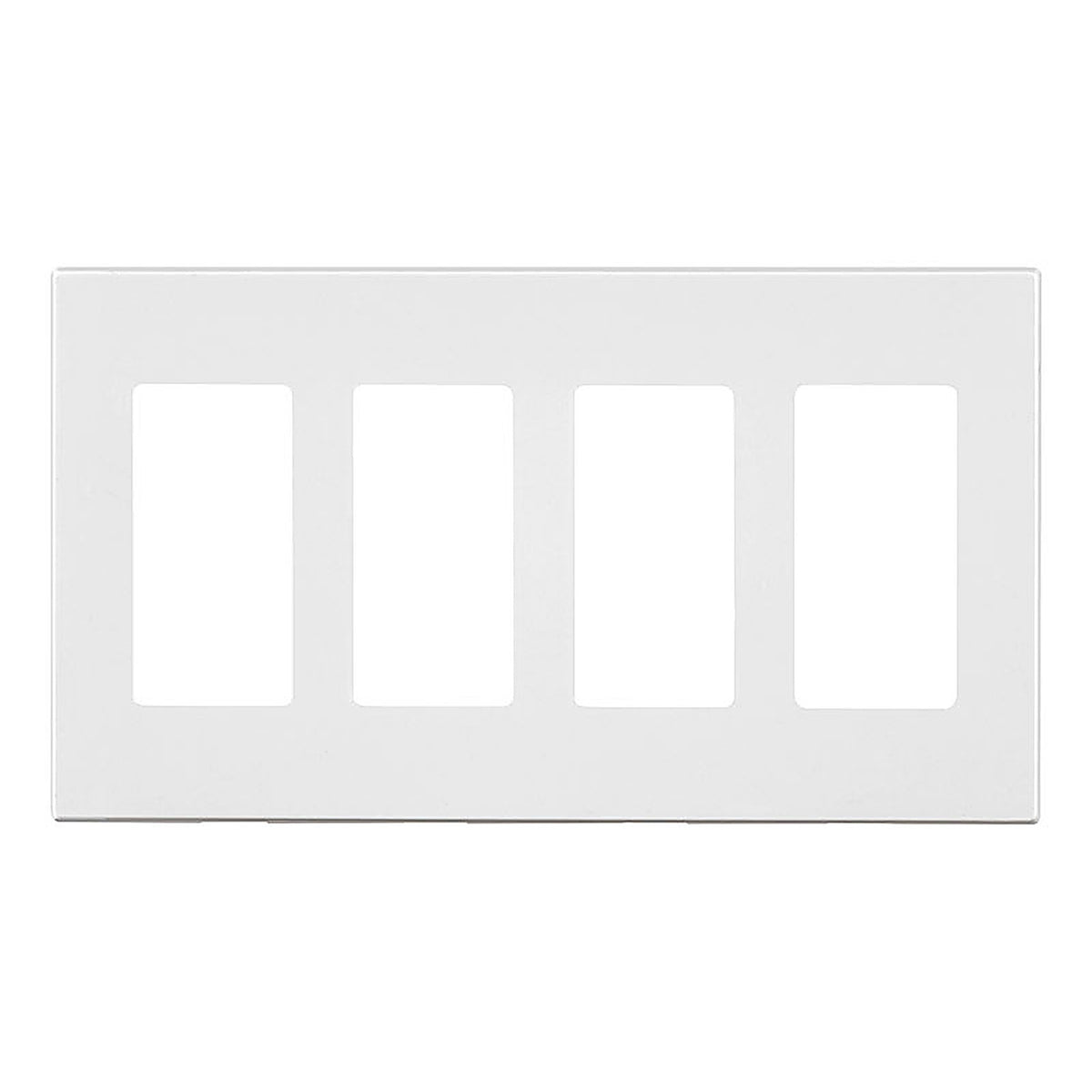 Leviton 80312-W White 4 gang Polycarbonate Rocker Screwless Wall Plate 1/Pack