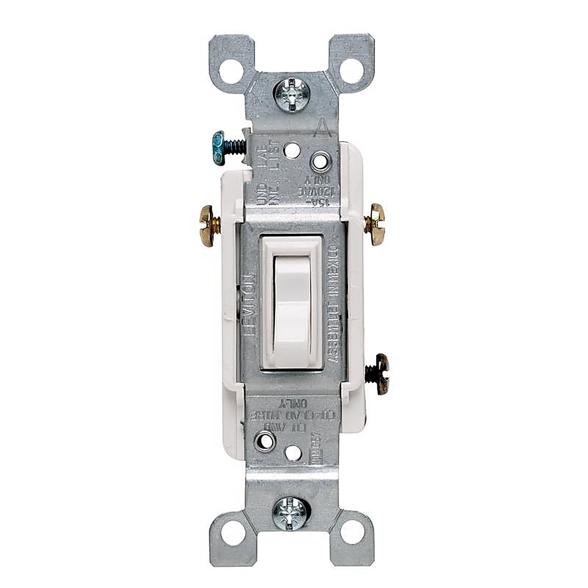 Leviton 1453-2WM 15 amps Three Pole Toggle AC Quiet Switch White 6/Pack