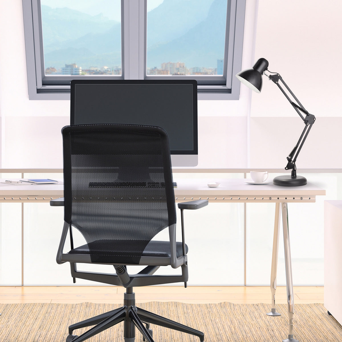 Newhouse Lighting NHDK-WR-BK Wright Architect 24 in. Black Desk Lamp