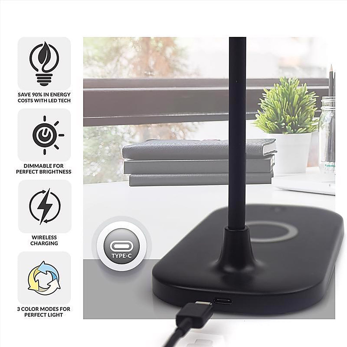 Newhouse Lighting NHDK-ZL-BK Zlata 12 in. Black Desk Lamp