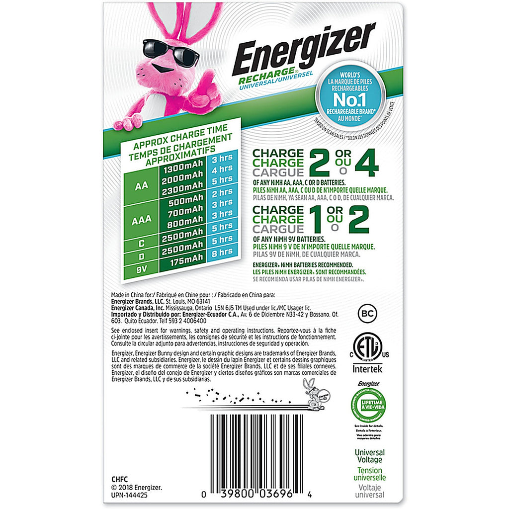 Energizer CHFC Recharge 4 Battery Black Universal Battery Charger