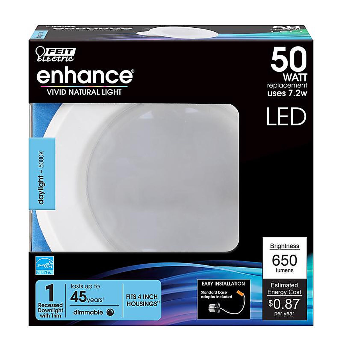Feit Electric LEDG2R4/950CA Enhance White 4 in. W LED Retrofit Kit 7.2 W
