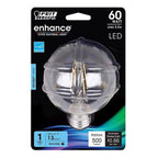 Feit Electric BPG2560950CAFRP Enhance G25 E26 (Medium) Filament LED Bulb Daylight 60 W 1 pk