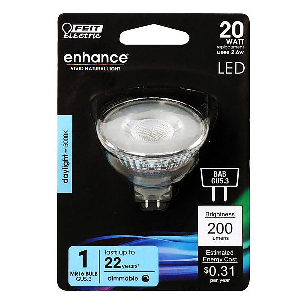 Feit Electric BPBAB/950CA Enhance MR16 GU5.3 LED Bulb Daylight 20 W 1 pk