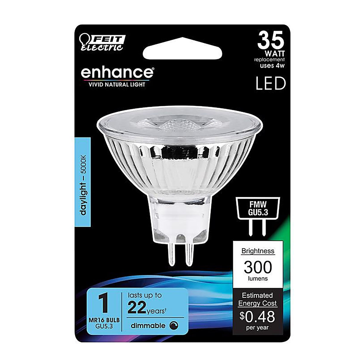 Feit Electric BPFMW/950CA Enhance MR16 GU5.3 LED Bulb Daylight 35 W 1 pk