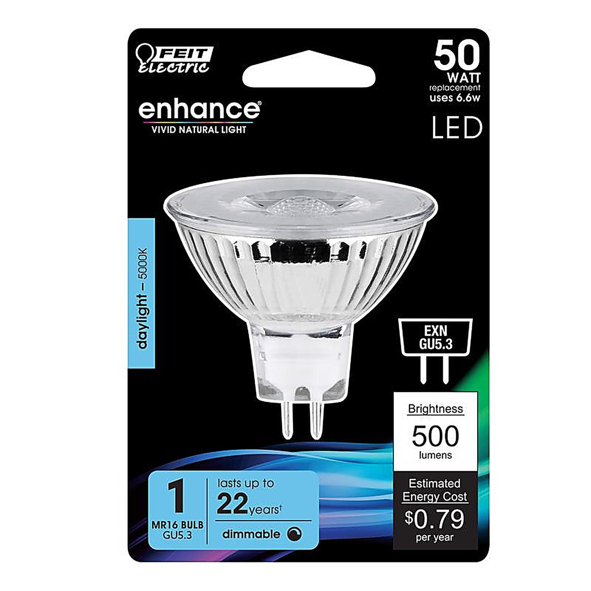 Feit Electric BPEXN/950CA Enhance MR16 GU5.3 LED Bulb Daylight 50 W 1 pk