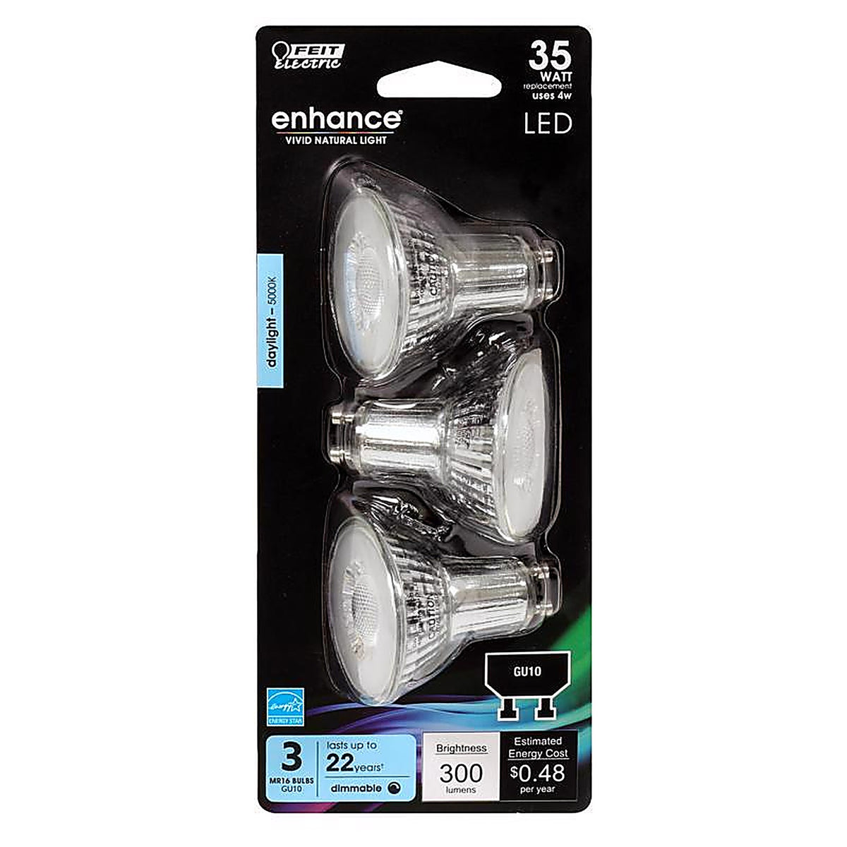 Feit Electric MR16GU10950CA3 Enhance MR16 GU10 LED Bulb Daylight 35 W 3 pk