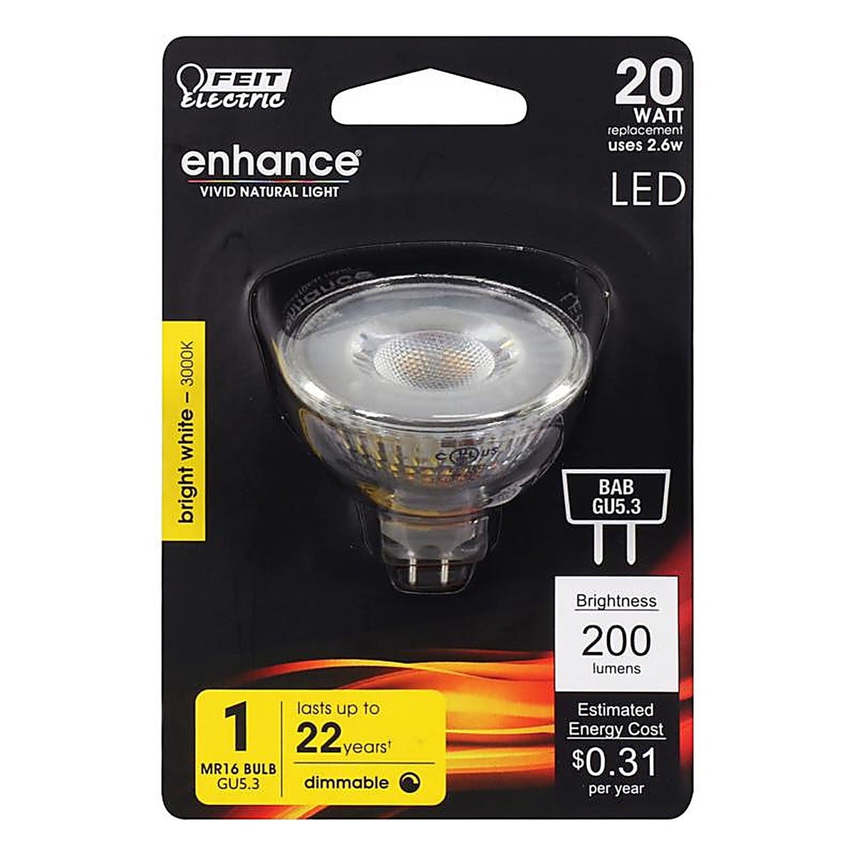 Feit Electric BPBAB/930CA Enhance MR16 GU5.3 LED Bulb Bright White 20 W 1 pk