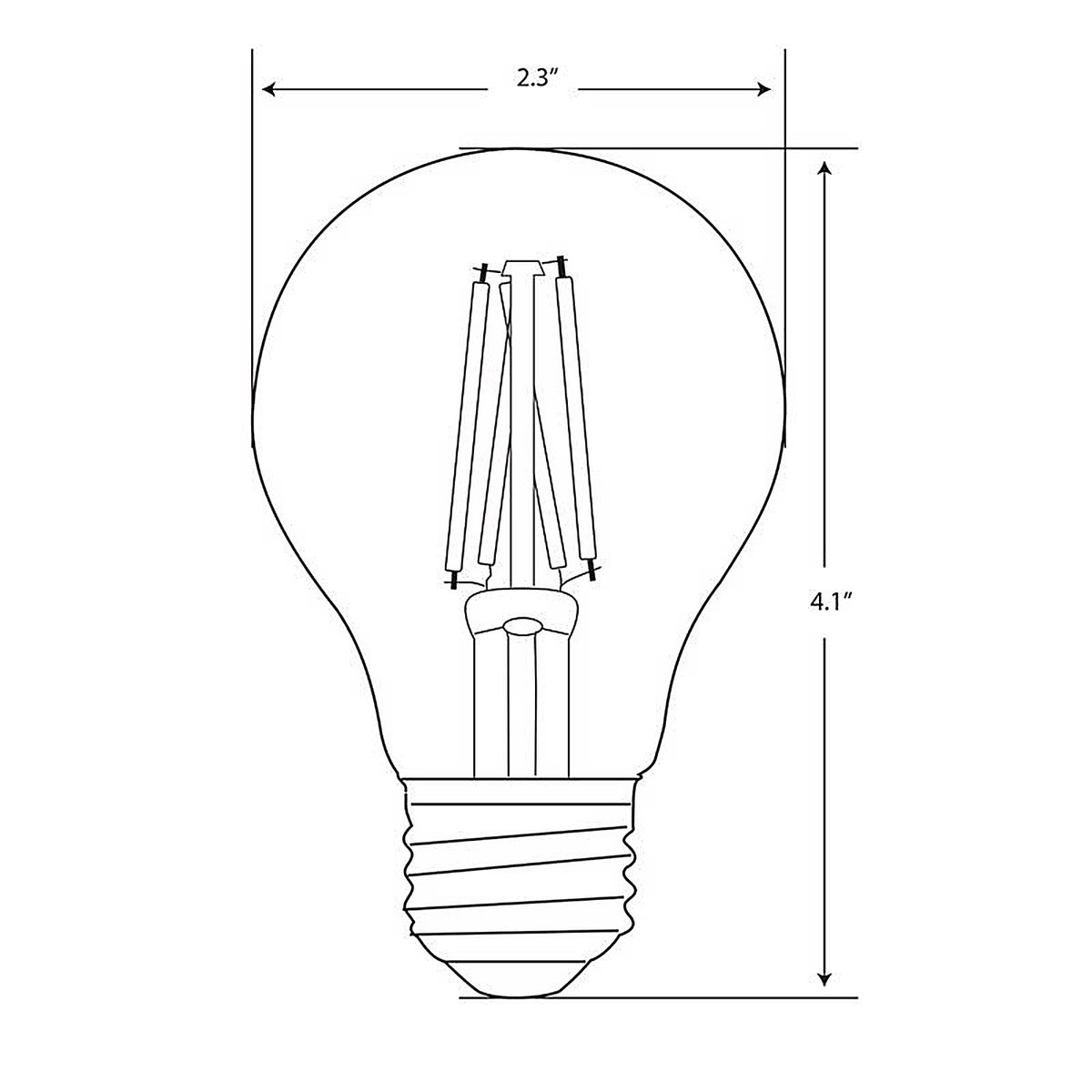 Feit - AT19/SMK/VG/LED - A19 E26 (Medium) Filament LED Bulb Smoke Daylight 25 Watt Equivalence 1 Pack