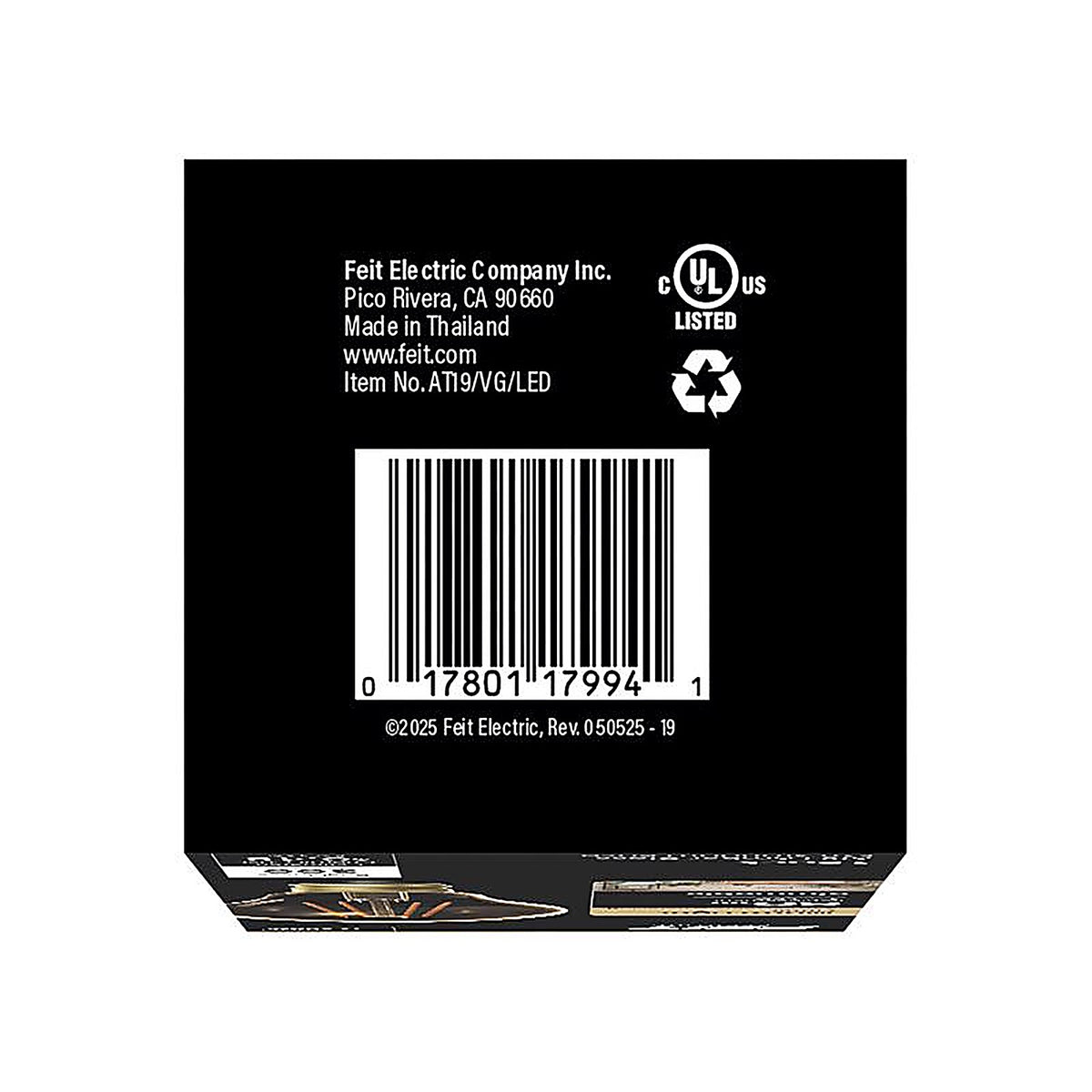 Feit Electric AT19/VG/LED A19 E26 (Medium) LED Bulb Amber Soft White 60 W 1 pk