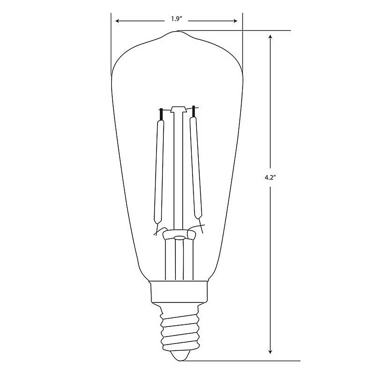 Feit Electric ST15C/VG/LED ST15 E12 (Candelabra) LED Bulb Amber Soft White 25 W 1 pk