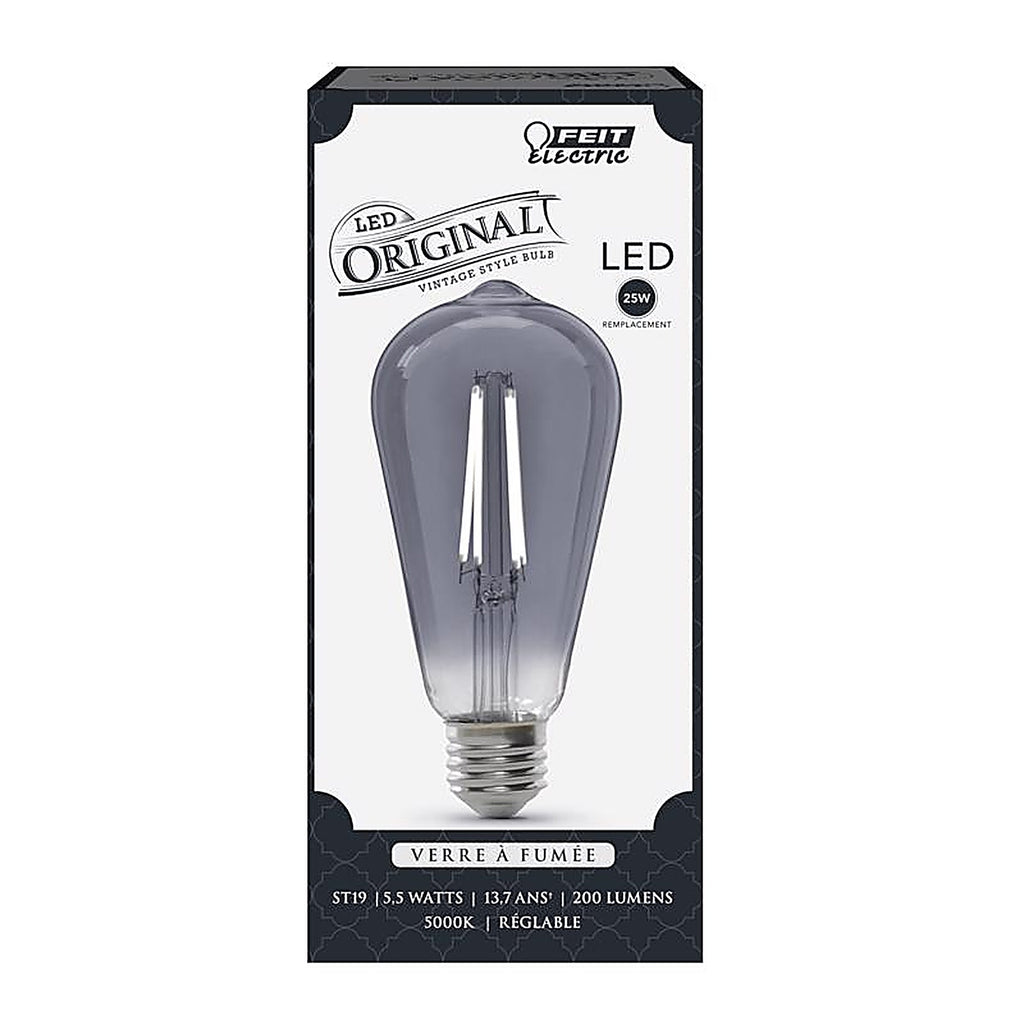 Feit - ST19/SMK/VG/LED - St19 E26 (Medium) LED Bulb Smoke Daylight 25 Watt Equivalence 1 Pack