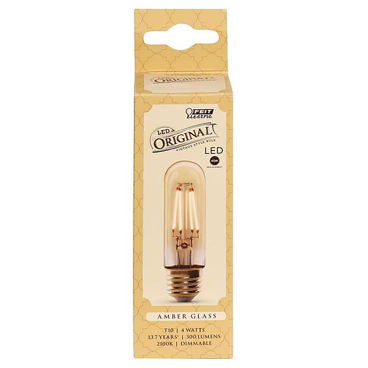 Feit Electric T10/VG/LED T10 E26 (Medium) LED Bulb Amber 40 W 1 pk
