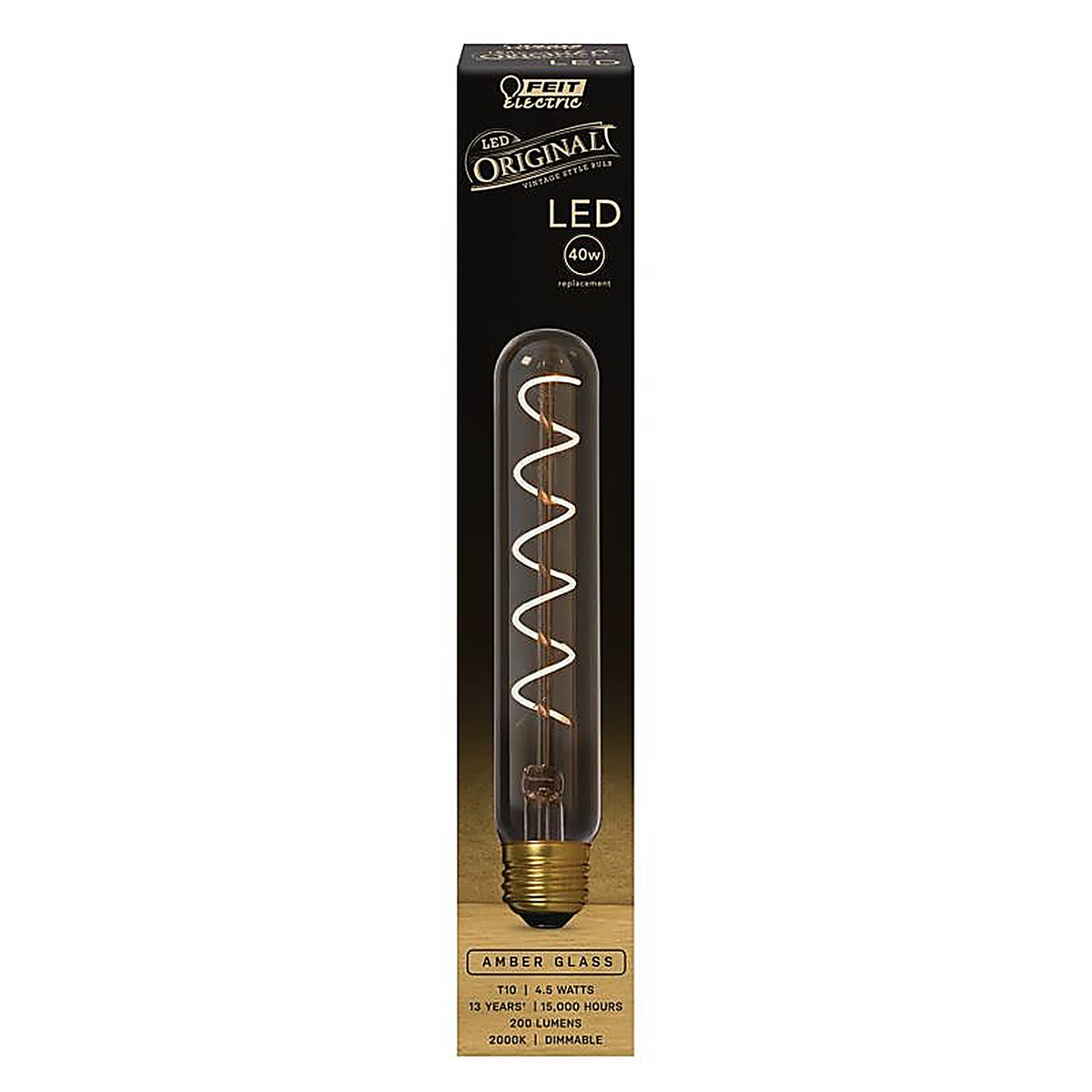 Feit Electric T10L/S/820/LED T10 E26 (Medium) LED Bulb Amber 40 W 1 pk