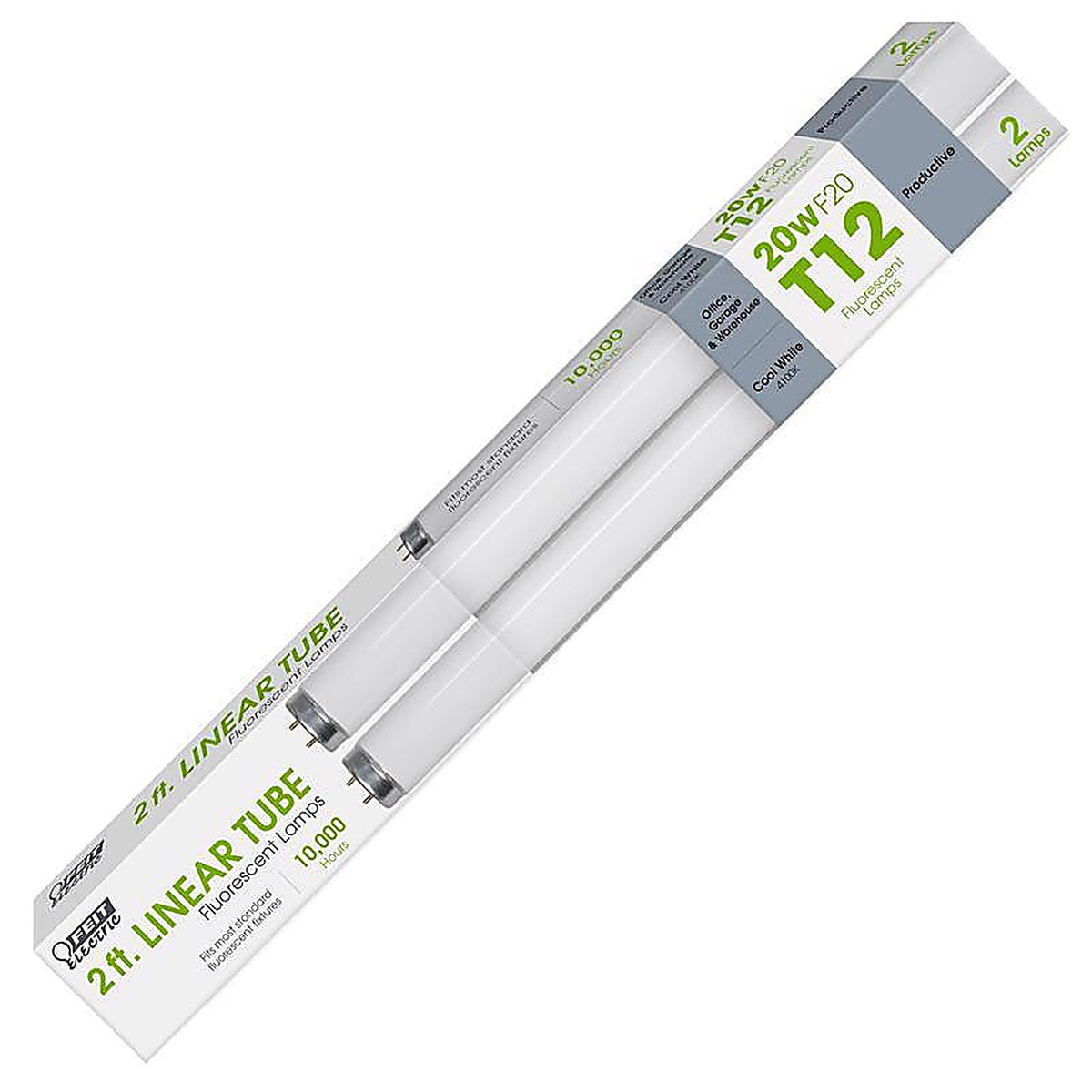 Feit - F20T12/CW/2 - Legacy Bulbs 20 W T12 1.5 In. D X 24 In. L Fluorescent Bulb Cool White Linear 4100 K 2 Pack