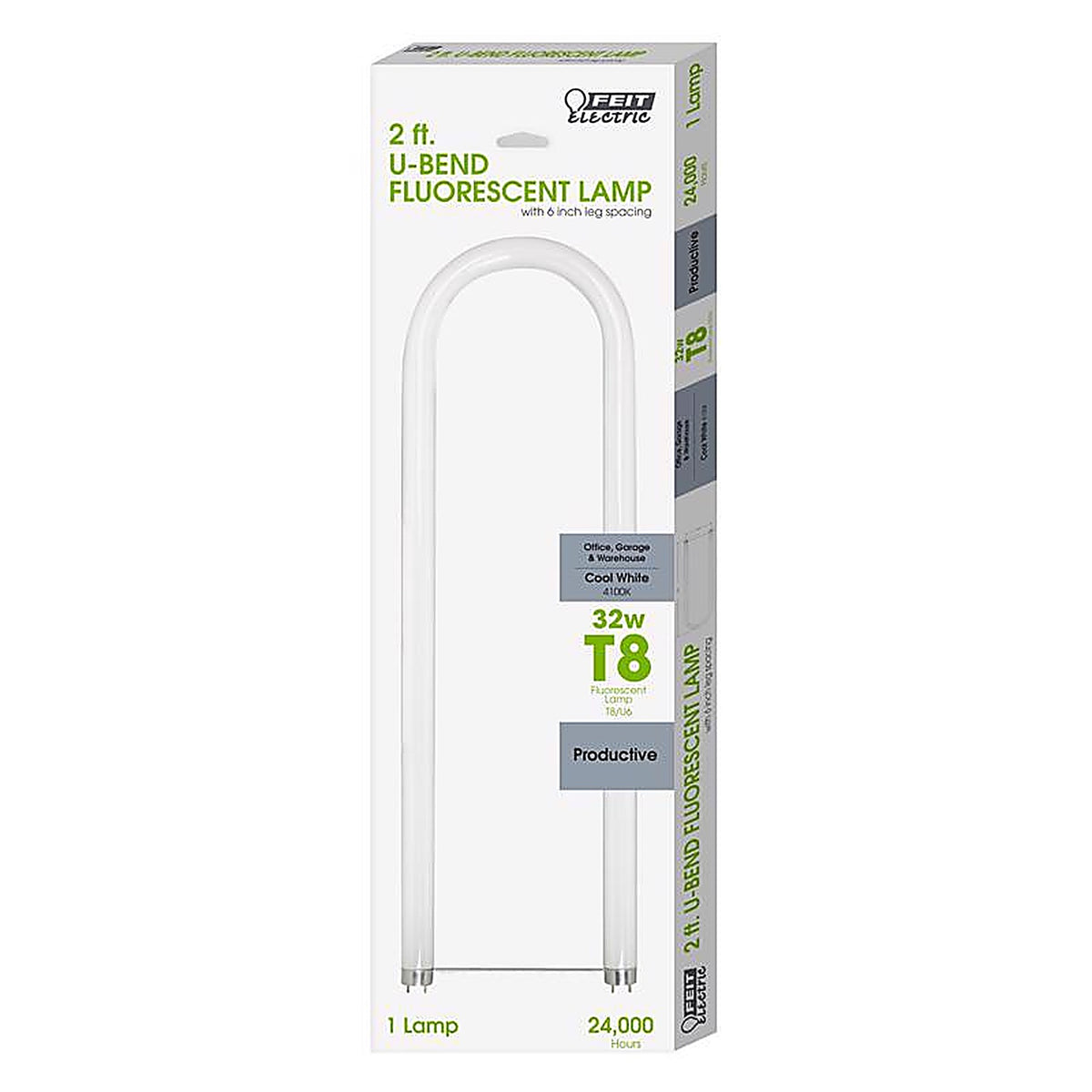 Feit Electric F32T8/841/U6 32 W T8 6 in. D X 24 in. L Fluorescent Bulb Cool White U-Bend 4100 K 1 pk