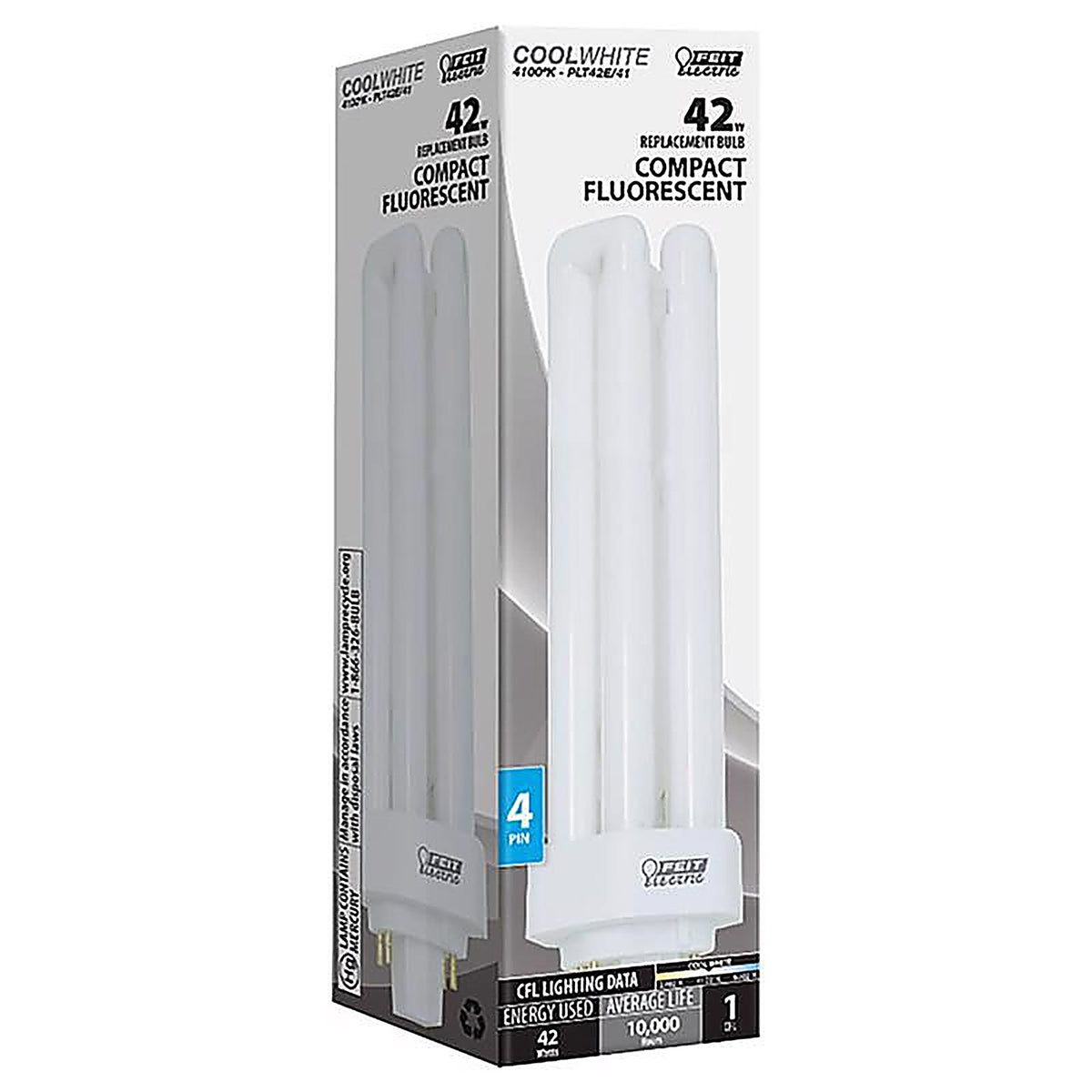 Feit - PLT42E/41 - 42 W Pl 1.8 In. D X 6.59 In. L Cfl Bulb Cool White Specialty 4100 K 1 Pack