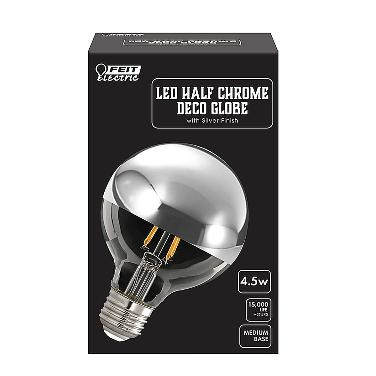 Feit Electric G2540/CHR827FIL Deco Globe G25 E26 (Medium) Filament LED Bulb Soft White 40 W 1 pk