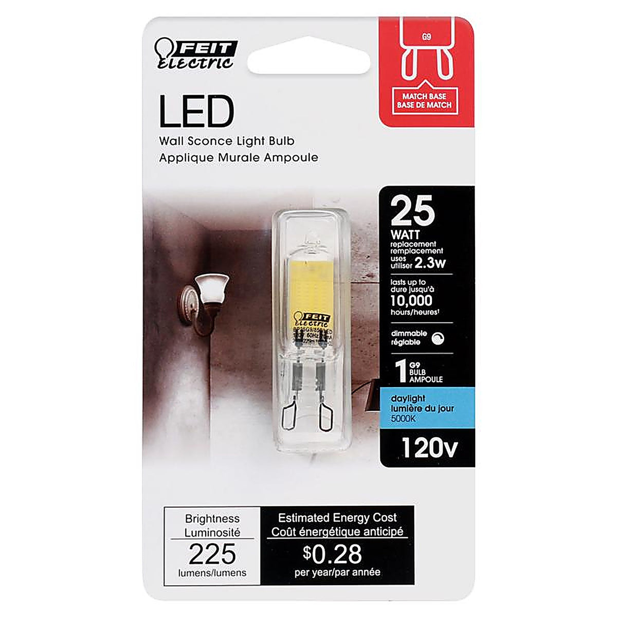 Feit Electric BP25G9/850/LED G9 G9 LED Bulb Daylight 25 W 1 pk