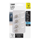 Feit Electric BP4C7/850/LED/4 C7 E12 (Candelabra) LED Bulb Daylight 4 W 4 pk