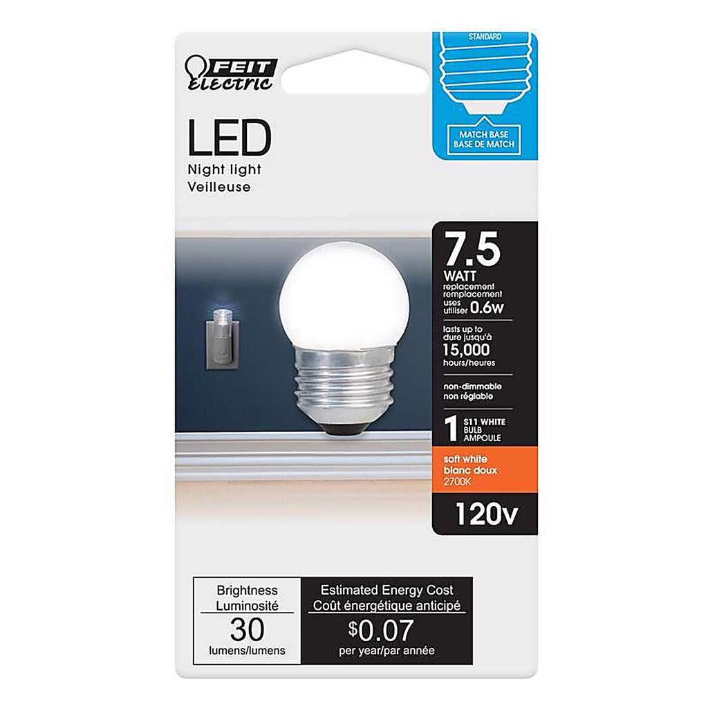 Feit Electric BP71/2S/W/LED S11 E26 (Medium) LED Bulb Soft White 7.5 W 1 pk