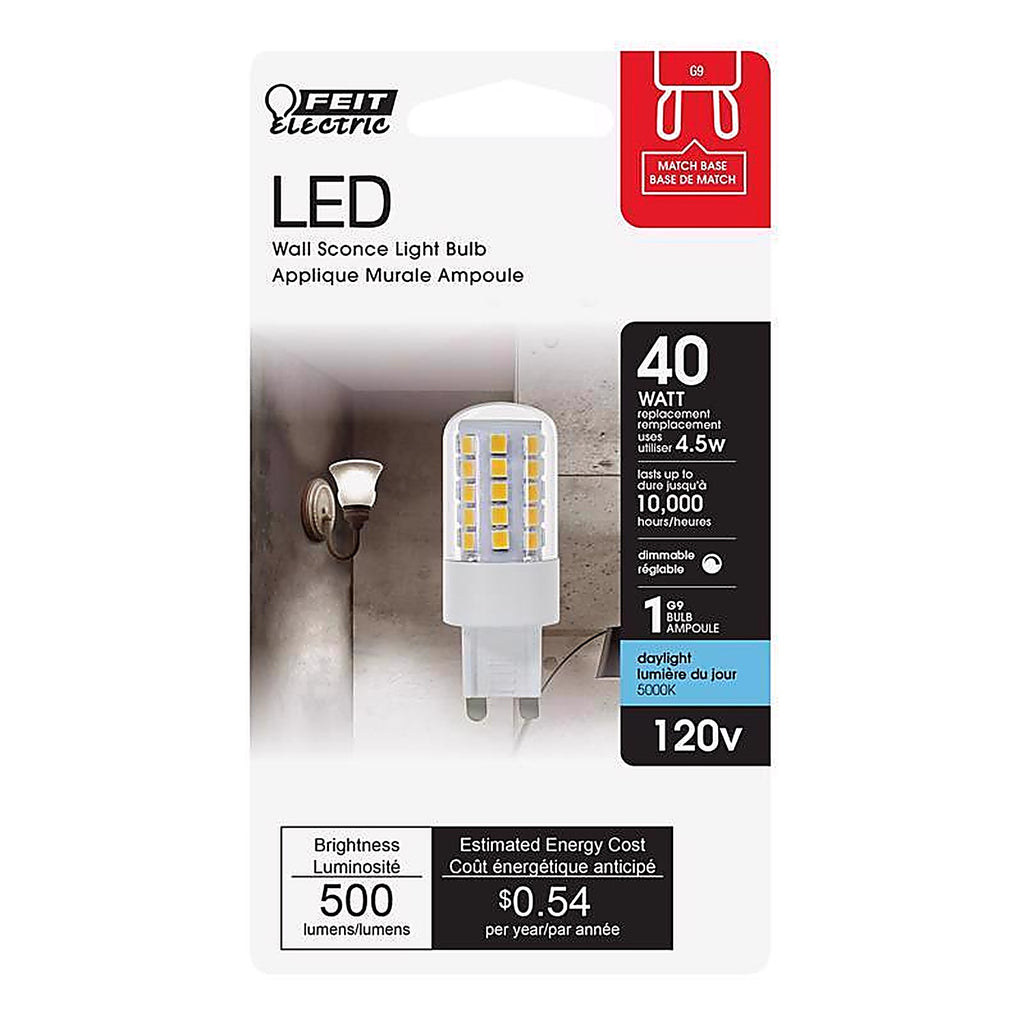 Feit - BPG40/850/LED - T4 G9 LED Bulb Daylight 40 Watt Equivalence 1 Pack